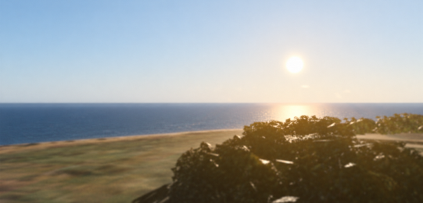 Two Roblox travellers watching the sunset from a jetty